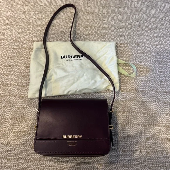 Burberry Small Leather Dark Purple Grace Bag - Picture 3 of 8